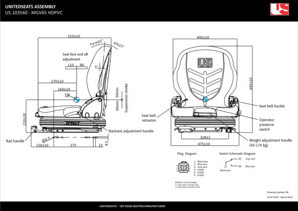 MGV65 mechanical suspension seat - Image 4