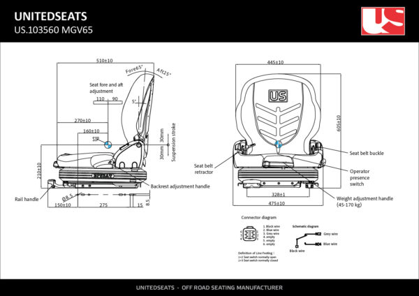 MGV65 mechanical suspension seat - Image 2