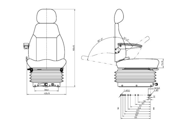 CS85/C1 PVC Mechanical suspension seat - Image 4